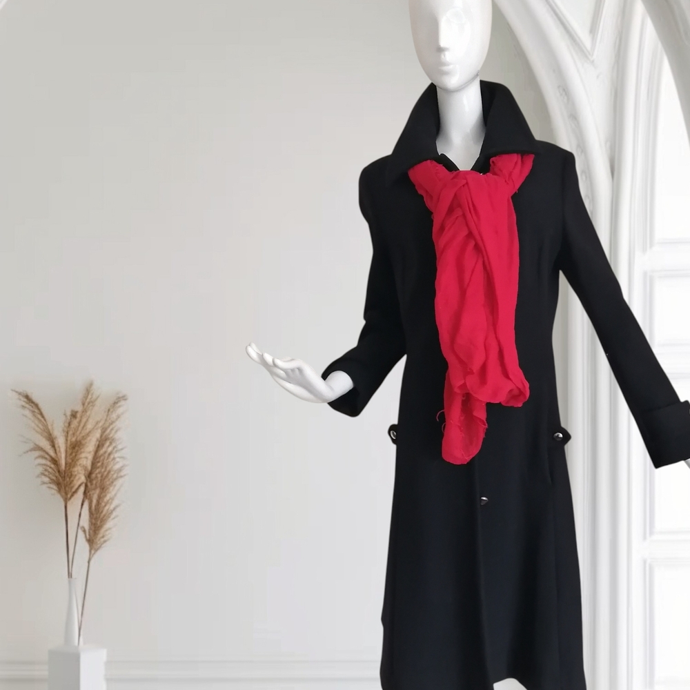 Chic Black Trench Coat InWear 100% WOOL